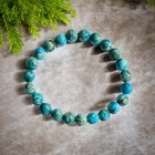 Natural Blue Turquoise 8mm Beaded Bracelet Healing Chakra Stretch Bracelet