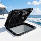 2x Black Abs Rectangle Boat Hatch Cover Marine Access Hatch  Lid  17 