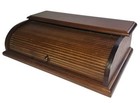 Vtg Wood Roll Top Desk Stationary Letter Box Organizer Writers Books Office Old
