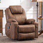 Manual Swivel Glider Rocker Recliner Chair Lounge Sofa W  Massage Heat Usb Ports