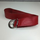 Y2k Red Leather Belt Wide Statement Buckle Vintage Waist Fashion Rockabilly 80s