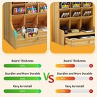 Marbrasse Pen Organizer For Desk   updated Thicker Wooden Diy Pen Holder With D   