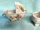      Vintage         ceramic Baby Carriage Planters         Unbranded guc
