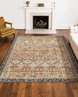 Uimoso 8 X 10ft Area Rug Medallion Floor Mat Carpet Washable Vintage Anti Skid