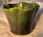 Vtg Drip Glaze Green Flower Planter Pot Ceramic Dh-43 Usa 3 5 In