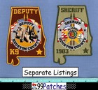 Houston County Deputy Sheriff  green  Alabama Police Patch State Shape 9h