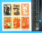 Cute Woodland Animals Colorful Backing Sticker Sheet