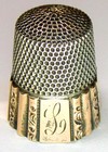 Antique Simons Bro Gold Band Sterling Silver Thimble     fluted Octagon        l    Mngm