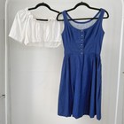 Vtg German Bavarian Traditional Oktoberfest Blue Dot Dirndl Dress Top Set Xs
