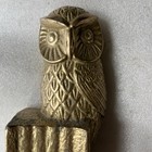 Vintage Brass Owl 6  Bookend Mcm Retro Kitsch Minerva Bird Barn Owl