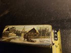 Vintage Fedoskino Russian Lacquer Trinket Box Winter With Paperwork