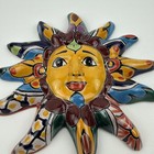 Talavera Sun Face Folk Art Mexican Pottery Hand Painted Home Decor