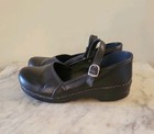  Dansko Marcelle Black Leather Mary Jane Clog Shoes Size 42 Us 11 5 - 12