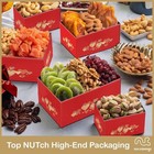 Nut Cravings Dried Fruit   Nut Gift Tower   Red Box  Ribbon  12-piece Assortment