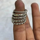 925 Sterling Silver Engraved Stackable Ring Set  Boho Vintage Midi Band All Size