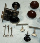 Lot Of Antique   Vintage Brass  Metal   Porcelain Door Knobs  Accessories  Locks