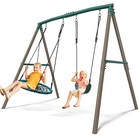 500lb Heavy Duty 7 5  Swing Frame Metal Swing Set Kids Outdoor Playet W 2 Swings