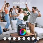 Karaoke Machine Portable Bluetooth Speaker Wireless Microphones Lights Pa System