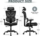 Generic Ergonomic Desk Chair High Back Gaming Chair Reclining Comfy - Black