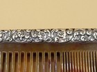 Antique Imitation Tortoise Shell Comb With Sterling Silvertop Piece