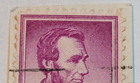 U  S   Postage   Abraham Lincoln   3   Purple Stamp   Posted used   1935   A01