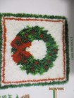 Christmas Wreath Latch Hook 15  Pillow Kit Vintage Wonderart