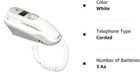 Trimline Corded Phone White Caller Id Slim Desk Landline Telephone Home Office