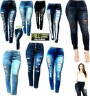 Jack David Womens Plus Size Denim Jeans Stretch Skinny Ripped Distressed