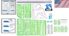 Durable 16-piece Drawing Templates And Rulers For School Or Professional Use