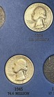 1944 -1 979 Washington Quarter 25 Cents Lot Of 37 With 12 Silver Coins In 3 Fdr