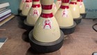 Vintage All American Rubber Band Duckpin Bowling Pins Set Of 10 Pittsburgh Pa