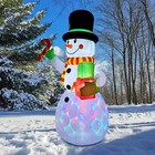 7ft Christmas Inflatables Blowup Snowman Indoor outdoor Decoration Built-in Led