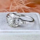 2ct Round Cut Lab-created Diamond Engagement Ring 14k White Gold Plated Silver