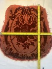 French Antique Baroque Floral Pattern Jacquard Velvet Pile Cutoff  Red  1800   s