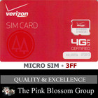 Verizon Micro Sim Card 3ff     Cdma 4g Lte     Genuine Oem     Vzw New