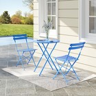 Bistro 3 Piece Set Metal Garden Folding Table Chairs Outdoor Patio Furniture New