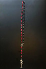 Santa Muerte Rosary   Red   Black Wood Beads rose Scented handmade free Shipping