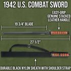 1942 Us Combat Sword With Sheath   Usmc Replica   Shoulder Strap   Overall 27 5 
