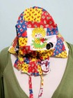 Rare Vintage Raggedy Ann   Andy Youth Bonnet Hat Red Yellow Blue Tie One Size