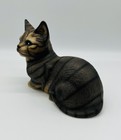 Vintage Jk Tabby Tiger Cat Kitten Figurine Porcelain Matte Finish Green Eyes