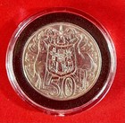 1966 Australian Round 50 Cent Coin Capsule - 80  Silver