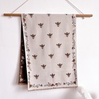 Warm Reversible Bee Floral Scarf Shawl Wrap Beige Brown Polyester Cashmere Feel