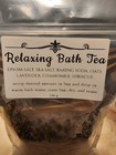 Relaxing Bath Tea Lavender Epsom Sea Salt Baking Soda Oats Reusable Bag   Scoop