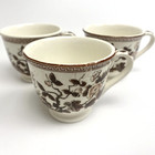 Nasco Vintage 1930s Indian Tree Demitasse Cups Brown Transfer Ware Lot Of 3