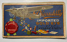 Piccadilly Gold Eye Needle Case Has An Airplane Graphic Cover Antique Sewing