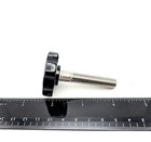 3 8  X 2  Thumb Screws Bolts With Black Round Fluted Clamping Knob 2 Or 4 Pack