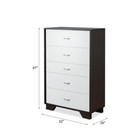 White   Espresso Finish Rectangular Chest With 5 Drawers  Wooden Case-frame