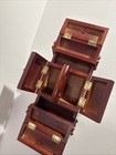 Vintage Singer Sewing Box Accordion Fold Out Wooden Sewing Carry Caddy Organizer