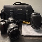 Nikon D40 Dslr Camera 18-55mm   55-200mm Lenses 3 Batteries Charger Tested