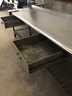 Antique Industrial Vintage 9 1 2 Ft  Commercial Kitchen Prep Table W  Backsplash